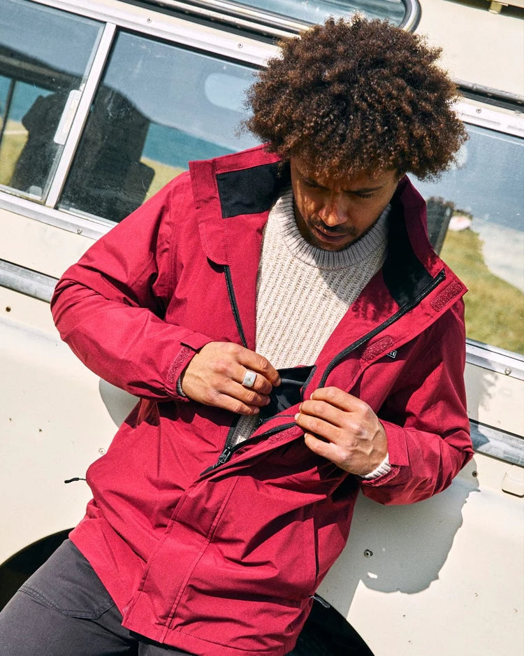 Saltrock Mens Whistler II Waterproof Hooded Jacket - Dark Red