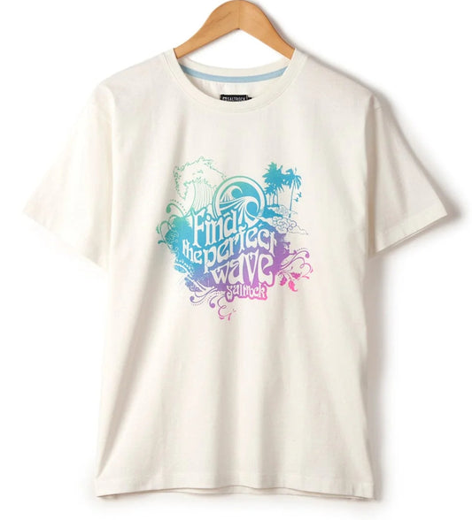 Women's Saltrock Find the Perfect Wave loose fit multicoloured printed tee in White.