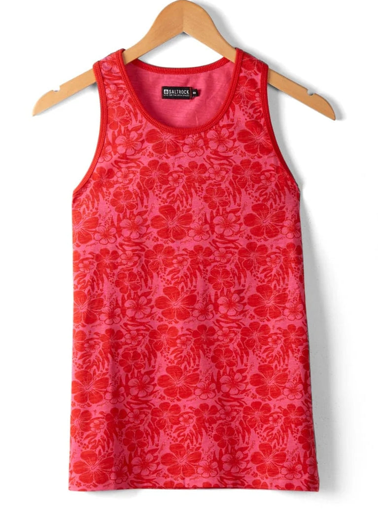 Saltrock Womens Hibiscus Print Vest - Red