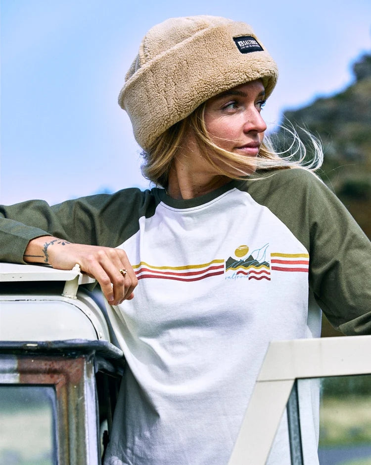 Saltrock Womens Winter Stripe Long Sleeve Tee - Cream