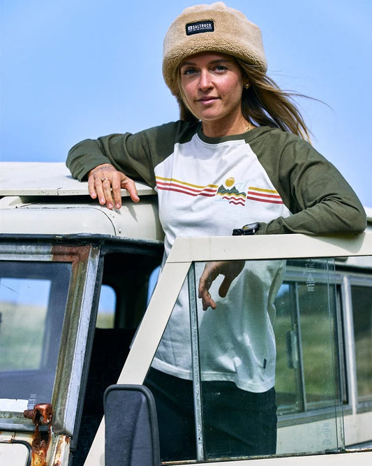 Saltrock Womens Winter Stripe Long Sleeve Tee - Cream
