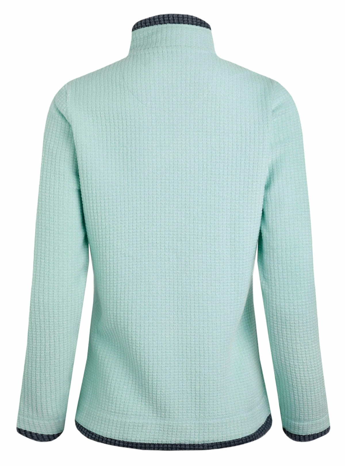 Back view of the Weird Fish Ariana fleece jacket in mint green with a stylish design