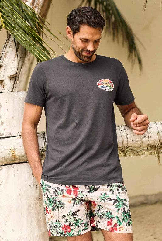 Weird Fish Mens Belukha Printed Swim Shorts - Peapod