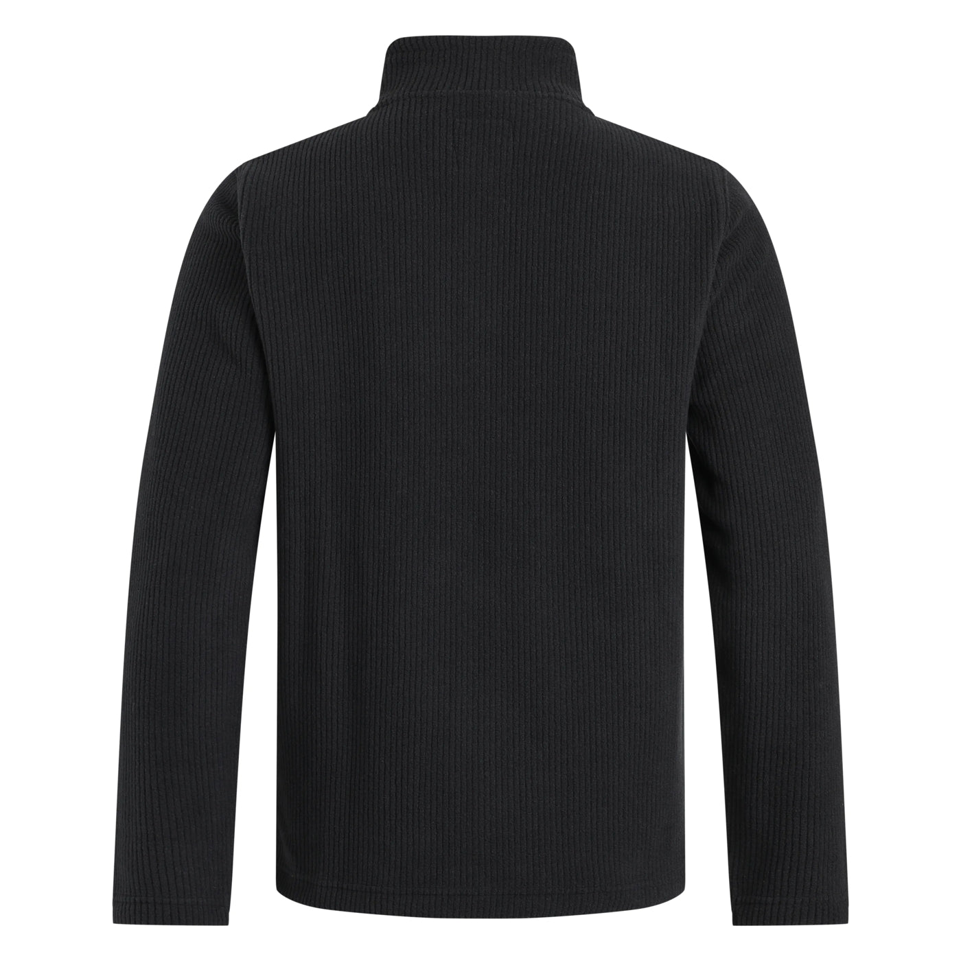 Mens black Weird Fish Newport ribbed fleece on a white background