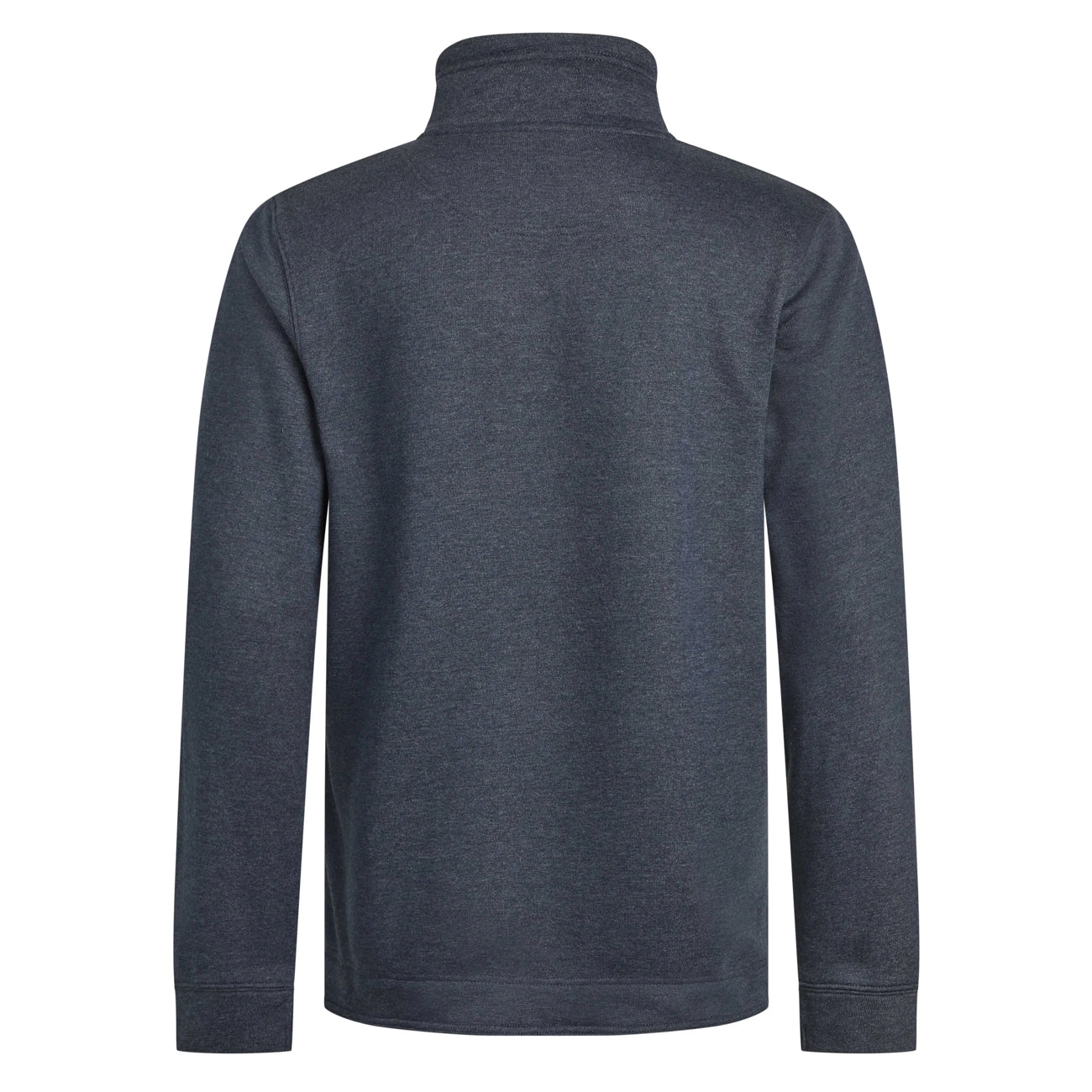 Back view of a Weird Fish Navy Blue Brampton sweatshirt on a white background