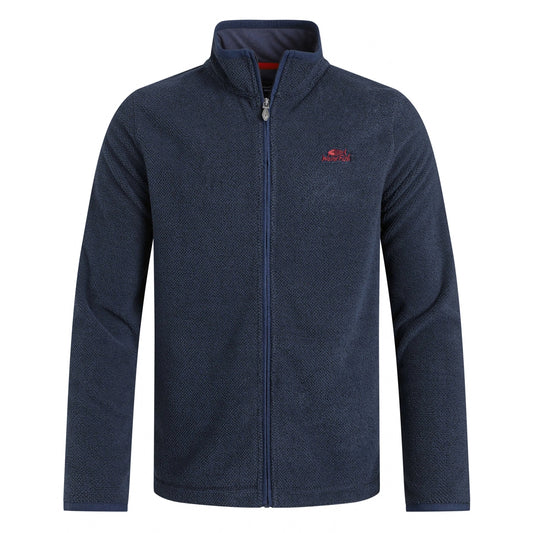 Weird Fish Mens Merrill Full Zip Textured Fleece Midnight Navy
