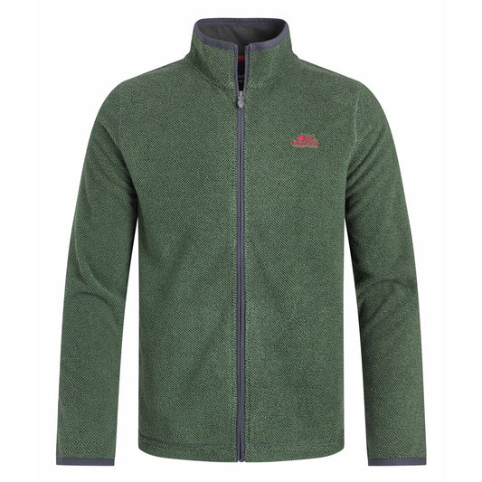Weird Fish Mens Merrill Full Zip Textured Fleece Shaded Spruce Green