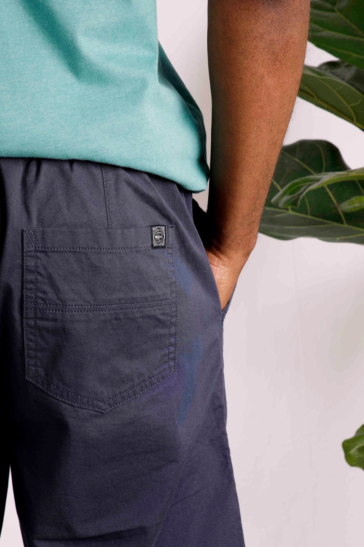 Weird Fish Mens Murrisk Relaxed Casual Shorts - Navy / Red Trim