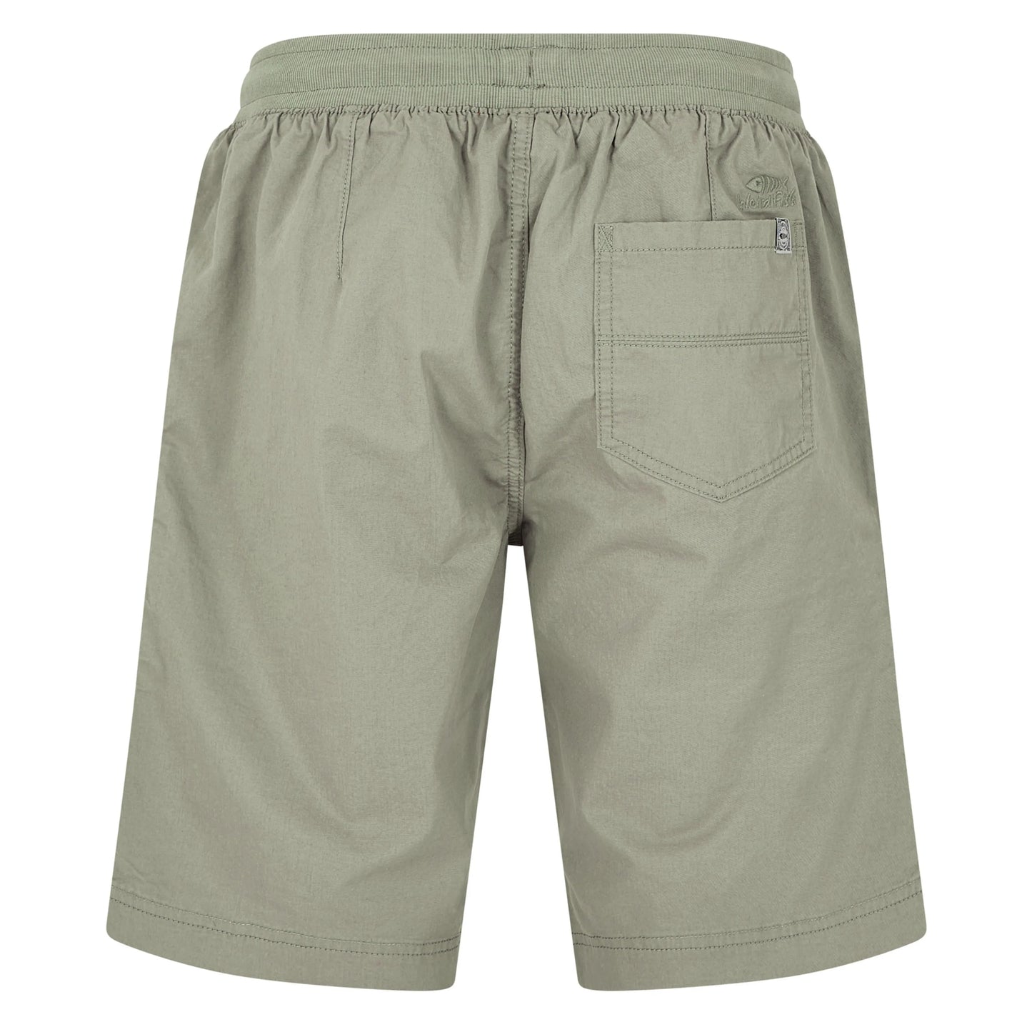 Weird Fish mens Murrisk shorts shadow in light green with elastic waistband and back pocket