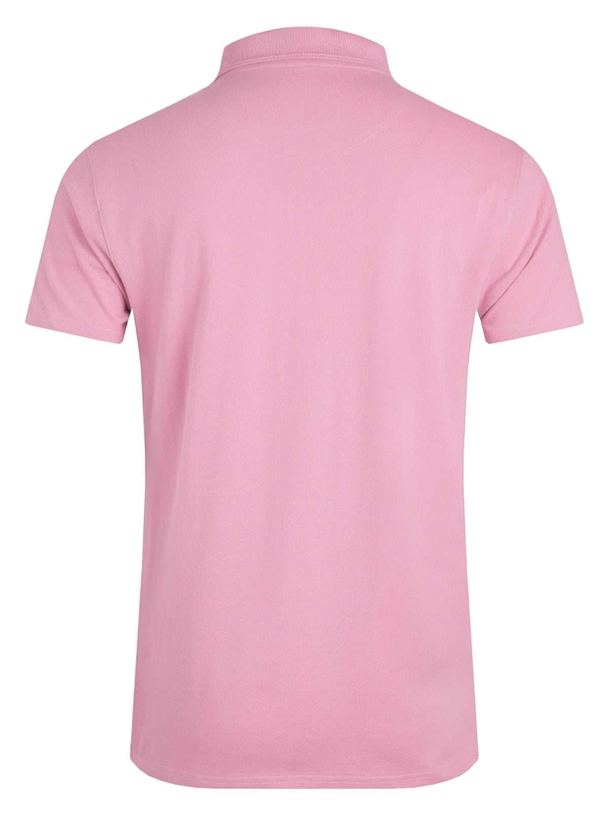 Back view of Weird Fish mens pink polo shirt with short sleeves and a classic collar