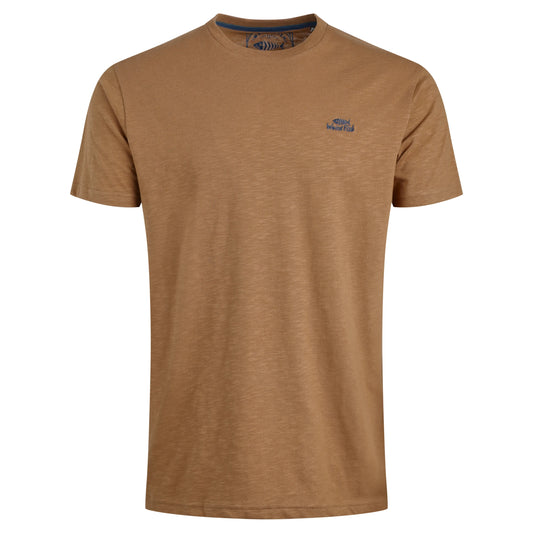 Front view of a Weird Fish mens t-shirt Fox brown casual short sleeve crew neck cotton tee