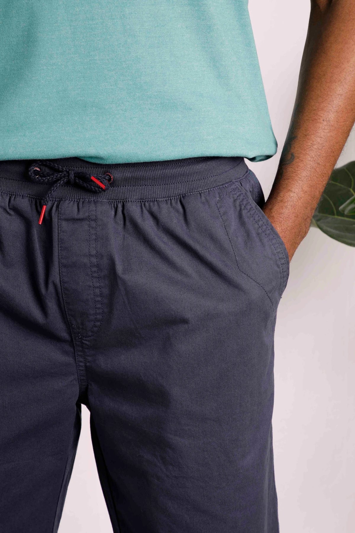 Weird Fish Mens Murrisk Relaxed Casual Shorts - Navy / Red Trim