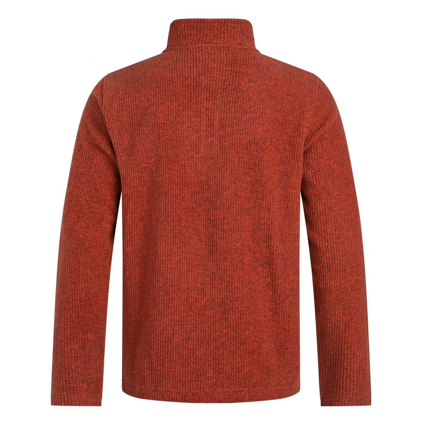 Mens Weird Fish rust red ribbed Newport fleece on a white background