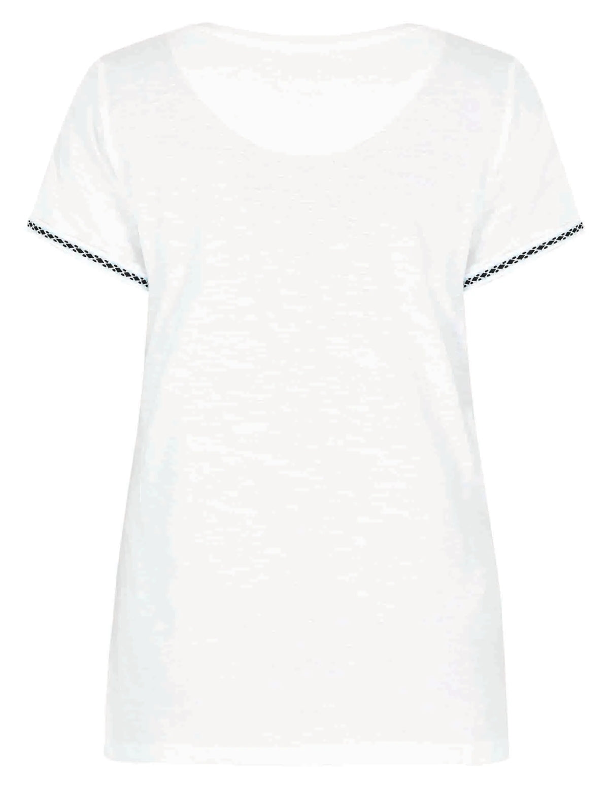 Weird Fish womens Teya t-shirt in White. White slub cotton tee with scoop neck and contrast sleeve trim