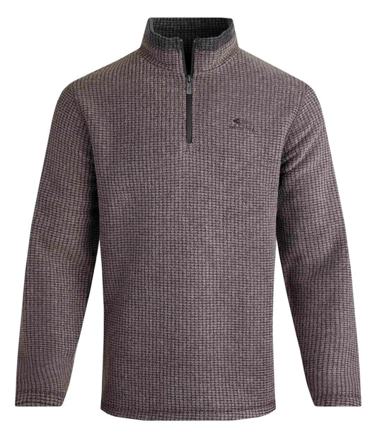 Weird Fish Mens Newark 1/4 Zip Grid Fleece - Coffee
