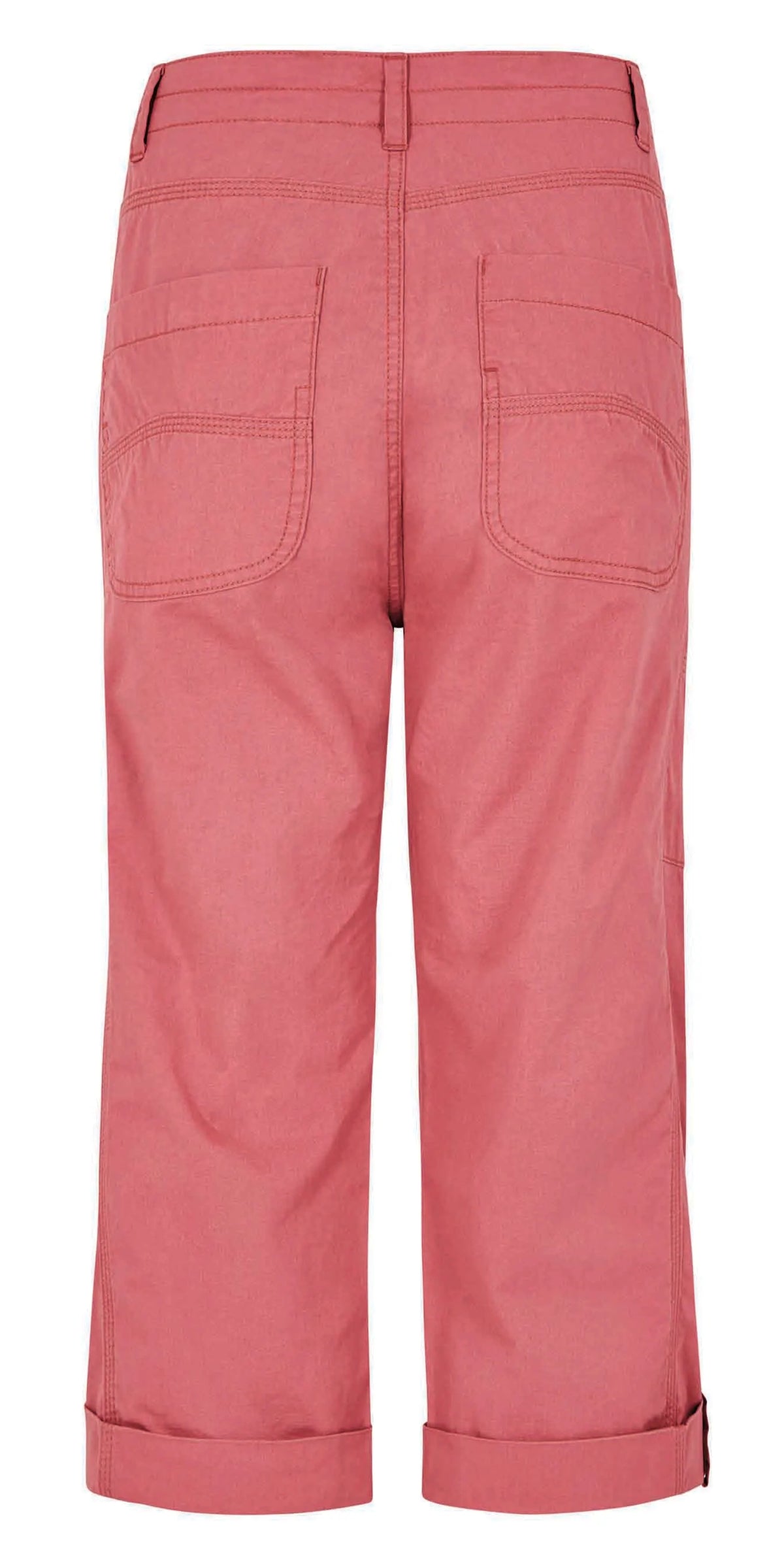 Weird Fish Salena women's pocket crop trousers in Rosewood Pink.