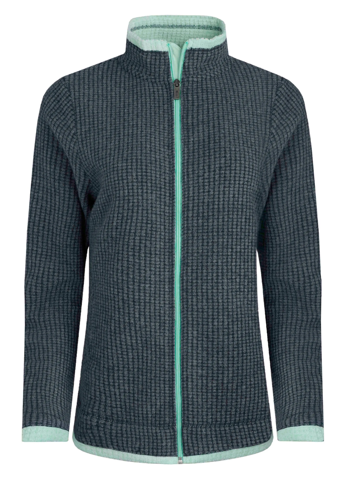 Weird Fish Womens Ariana Full Zip Grid Fleece - Rich Navy