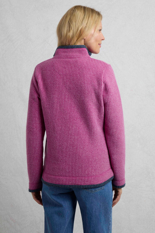 Weird Fish Womens Ariana Full Zip Grid Fleece - Dark Raspberry