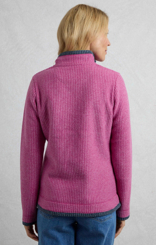 Weird Fish Womens Beye 1/4 Zip Grid Fleece - Dark Raspberry