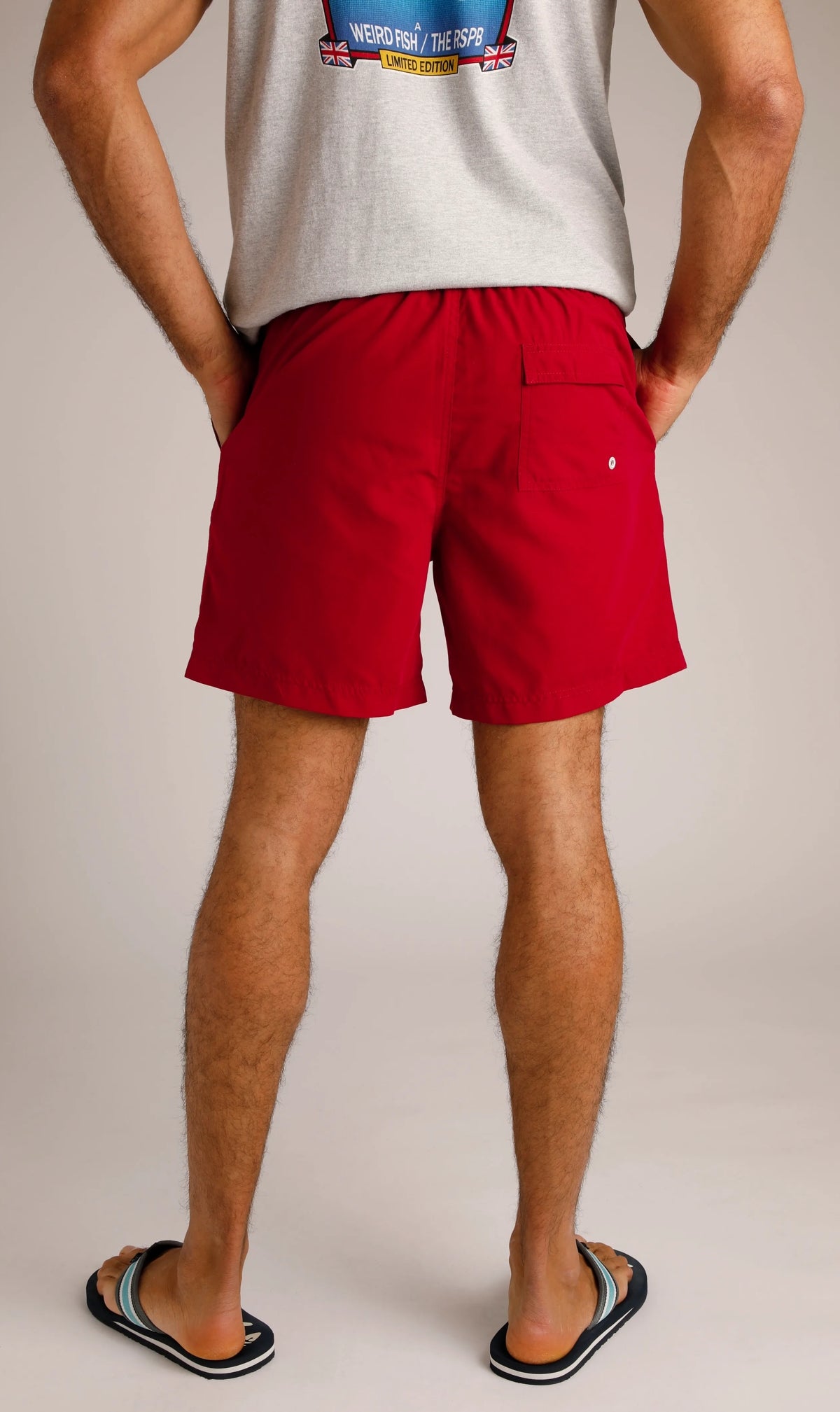 Weird Fish Mens Banning Swim Shorts - Garnet Red
