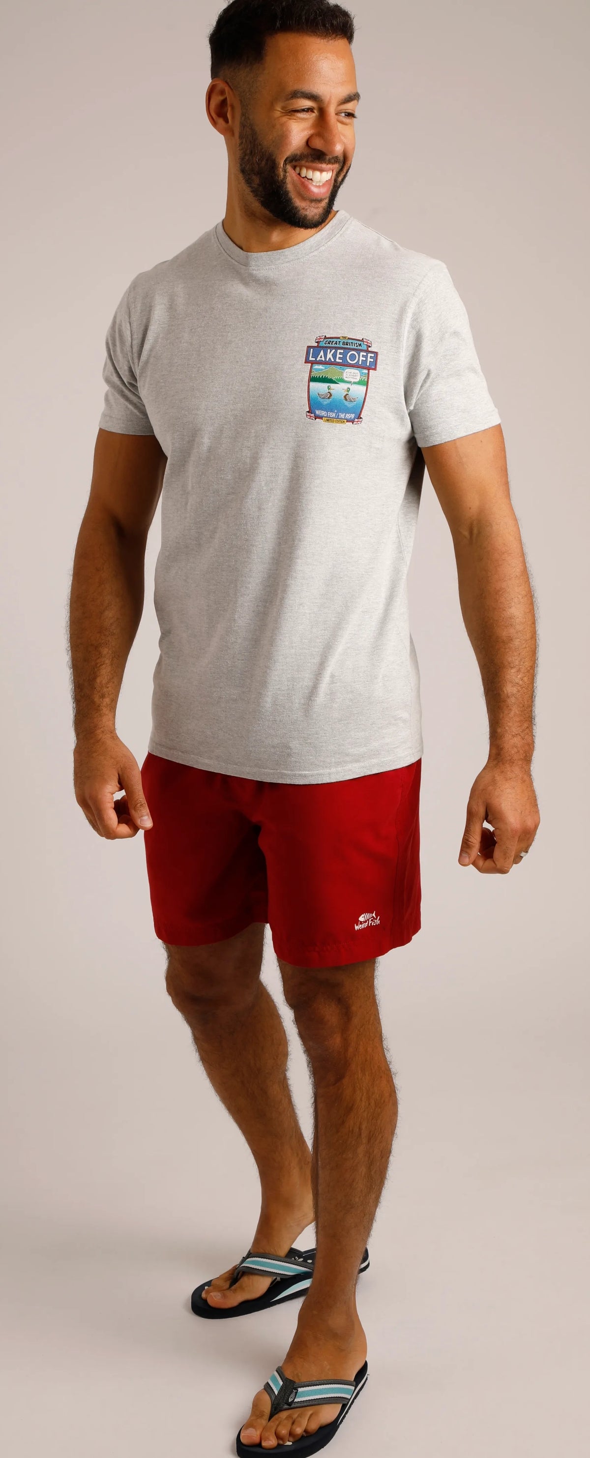 Weird Fish Mens Banning Swim Shorts - Garnet Red