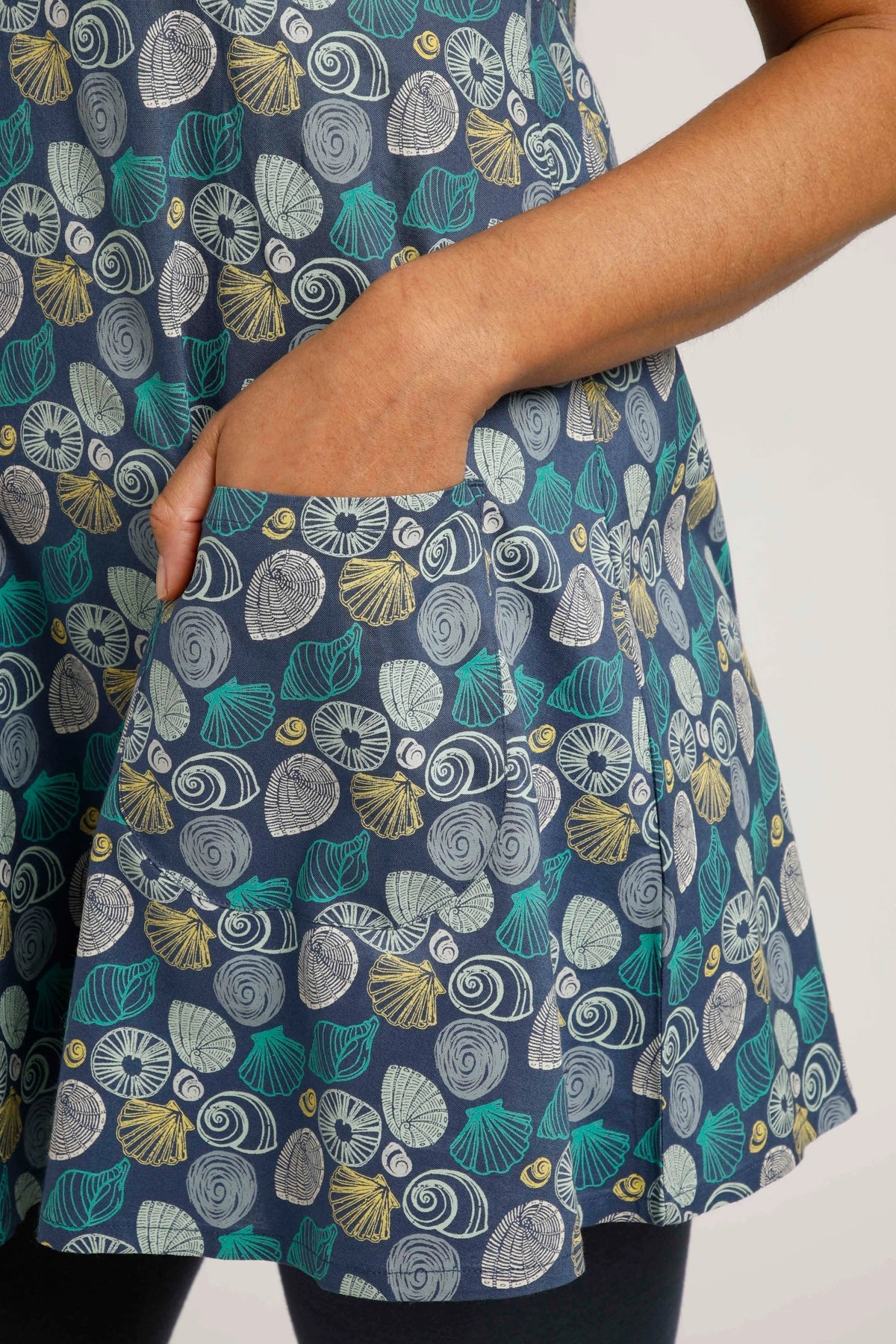 Weird Fish Womens Breeza Eco Viscose Seashell Print Tunic - Ensign Blue