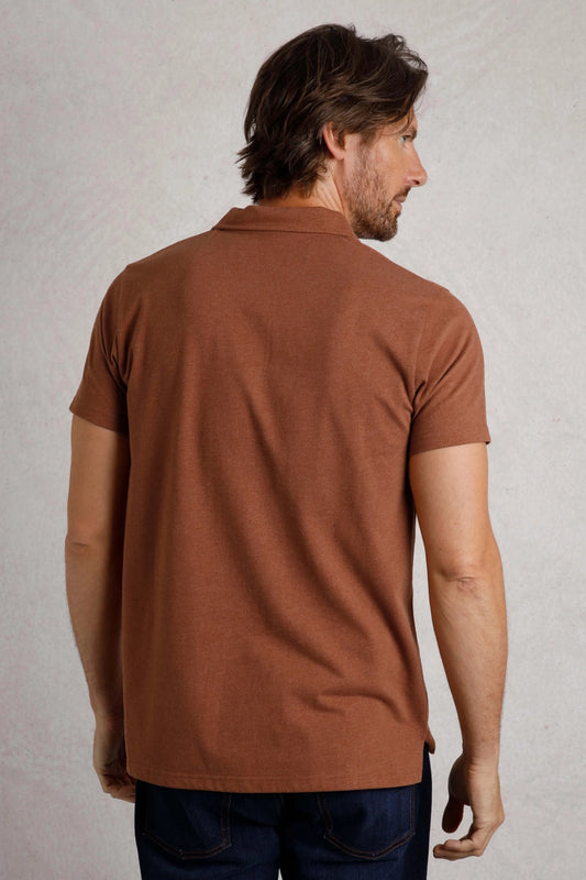 Weird Fish Mens Jetstream Polo Shirt - Chestnut