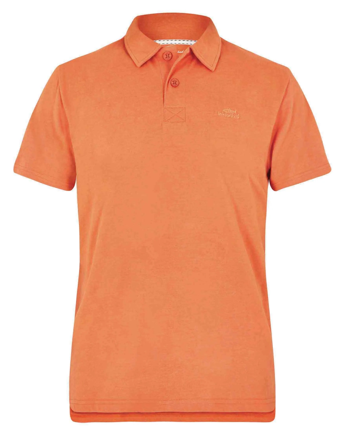 Weird Fish men's short sleeve Jetstream jersey polo shirt in Mango Orange.