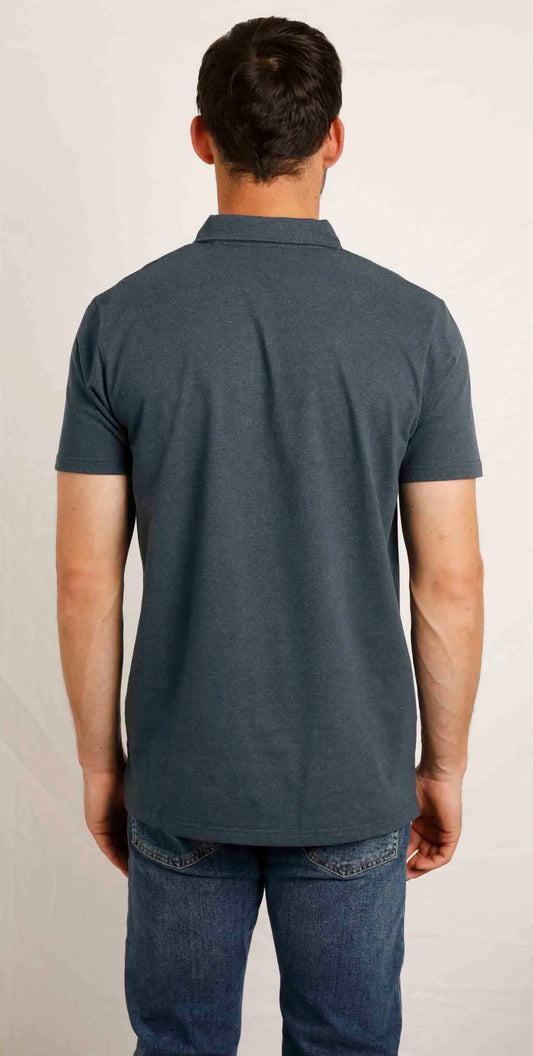 Weird Fish Mens Jetstream Eco Branded Polo Shirt - Navy