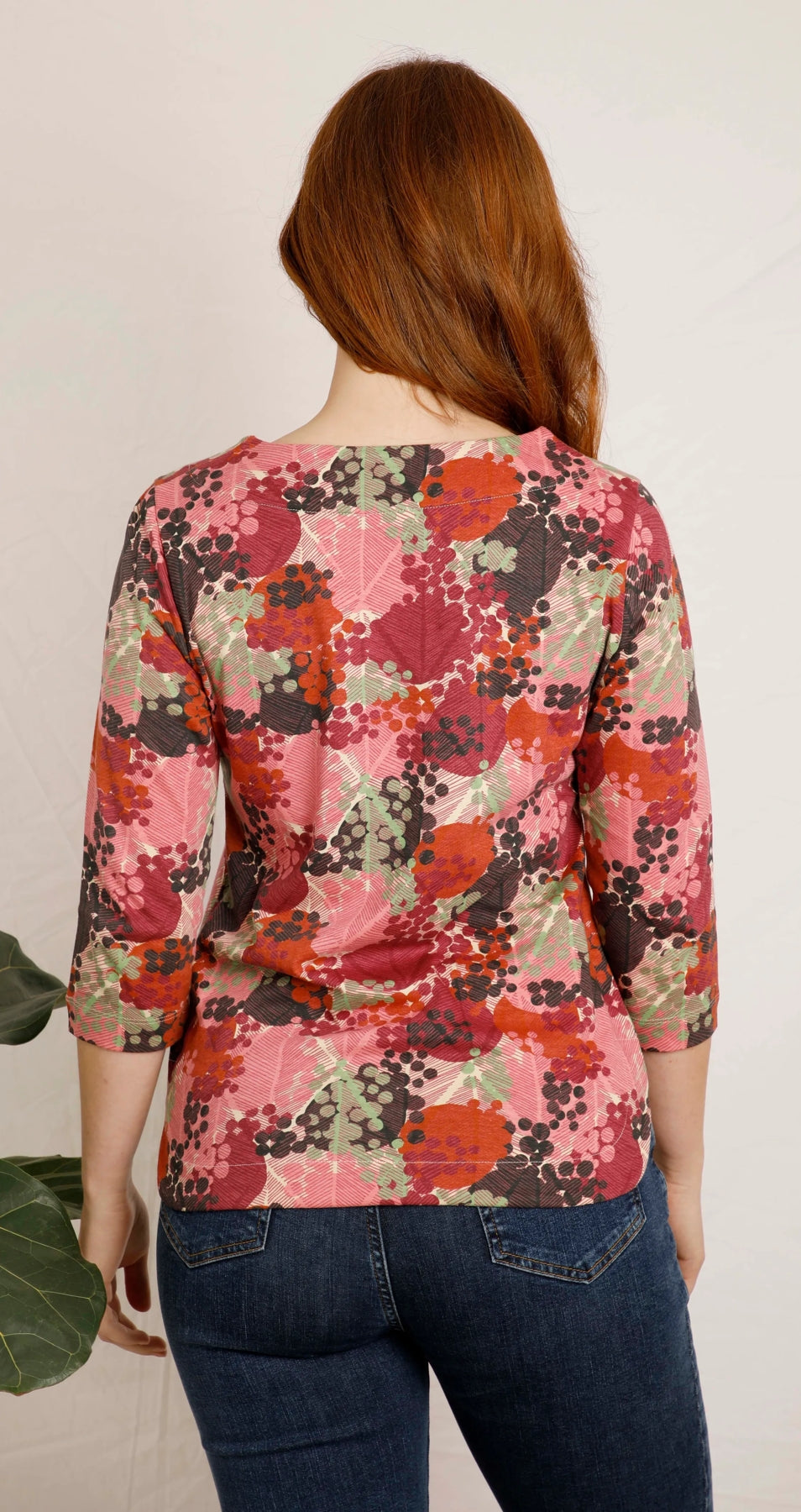 Weird Fish Womens 'Pinto' Floral Print Tee - Dusty Rose