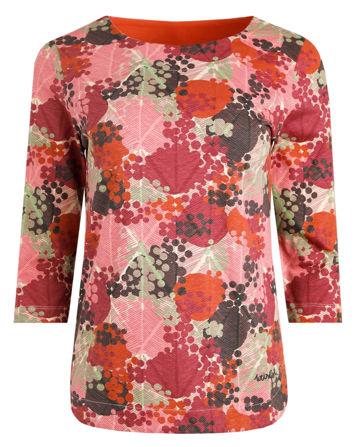 Weird Fish Womens 'Pinto' Floral Print Tee - Dusty Rose