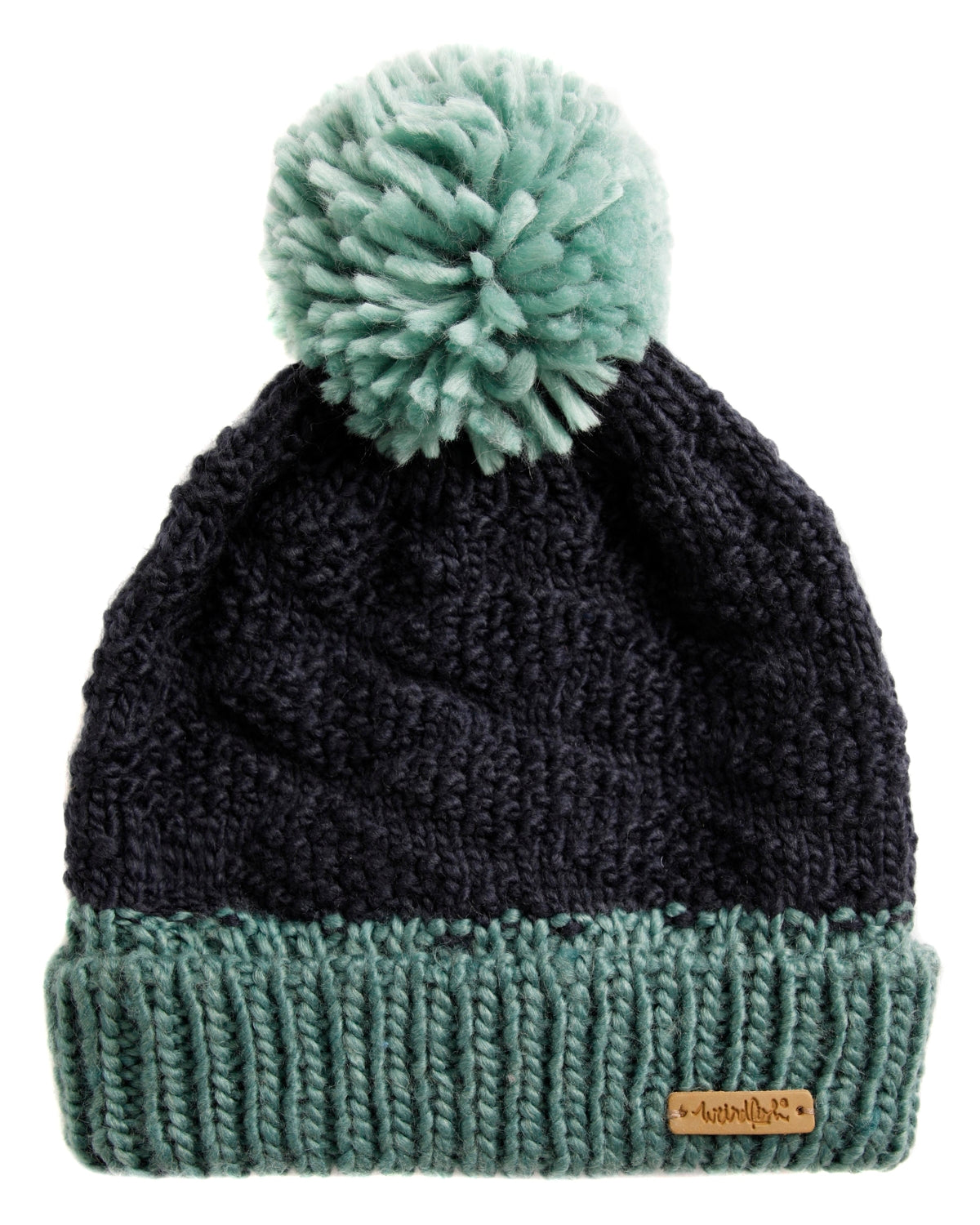 Weird Fish Aliza Textured Bobble Hat - Navy