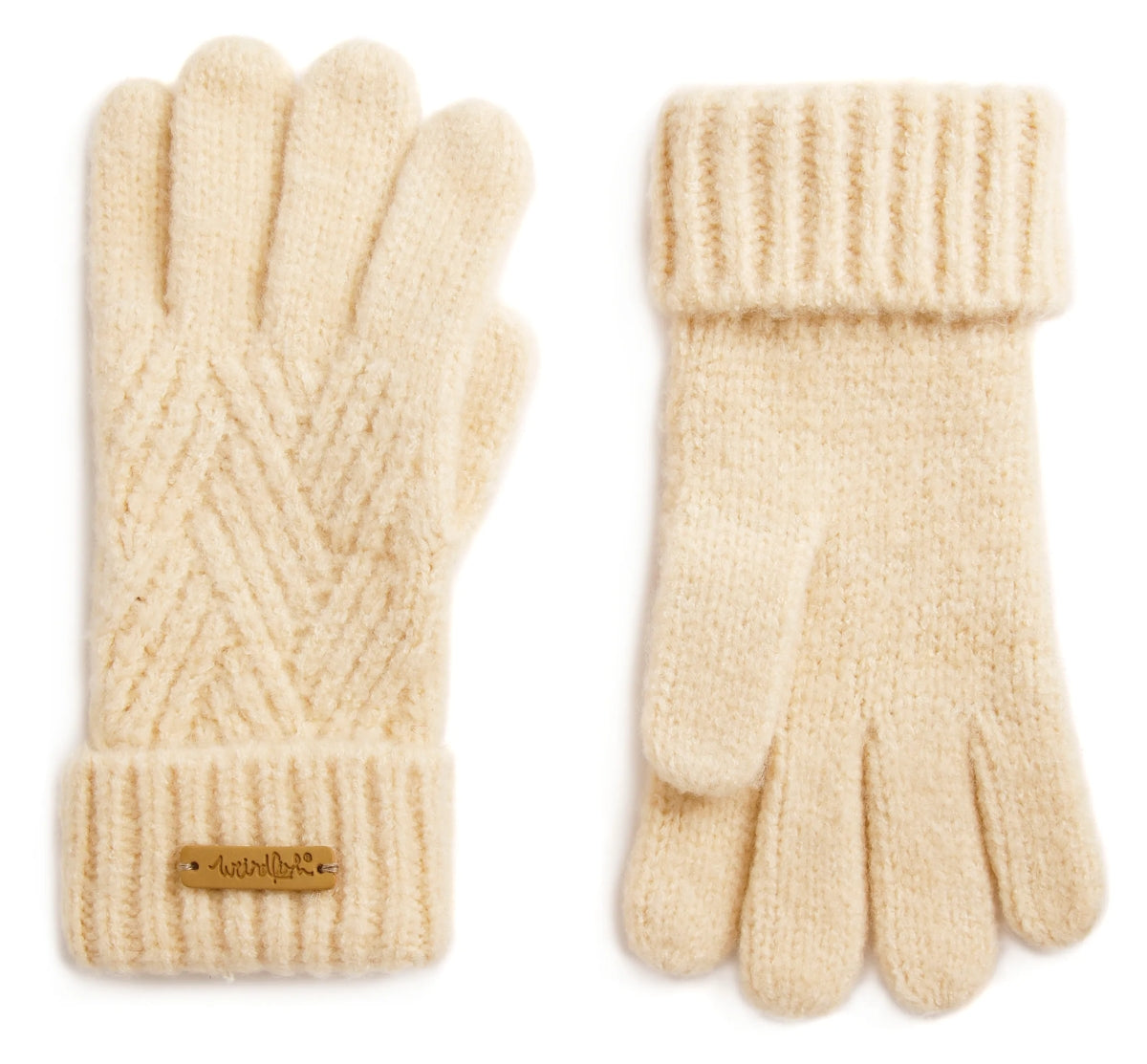 Weird Fish Womens Effie Eco Cosy Gloves - Chalk