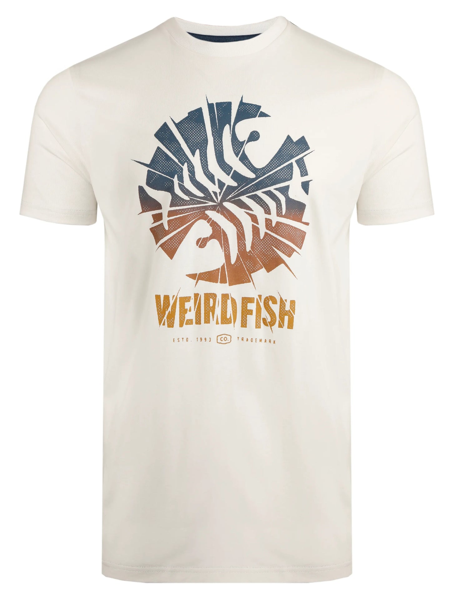 Weird Fish Mens Shatter Print Tee - Dusty White