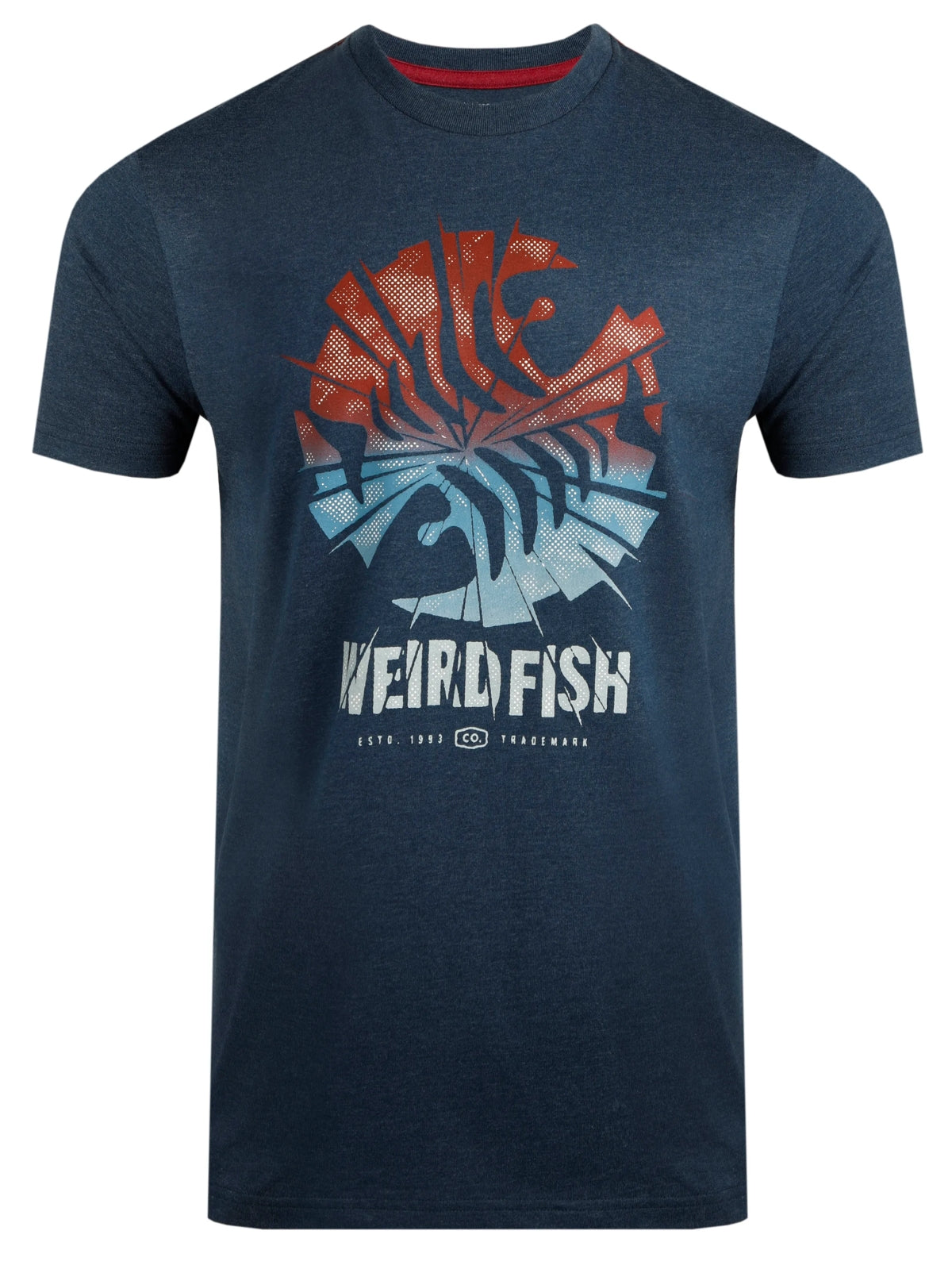 Weird Fish Mens Shatter Print Tee - Federal Blue