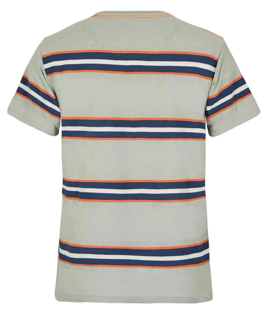 Men's Weird Fish Littleton short sleeve stripe pattern tee in Pistachio Green.
