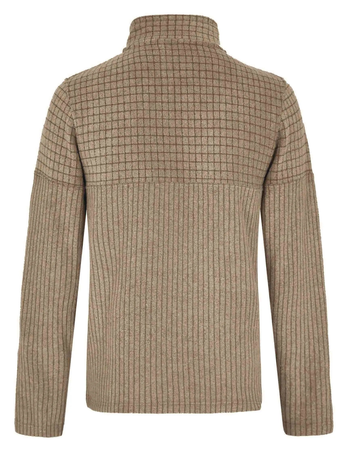 Men's Bronze Longmont stripe and grid textured fleece from Weird Fish.