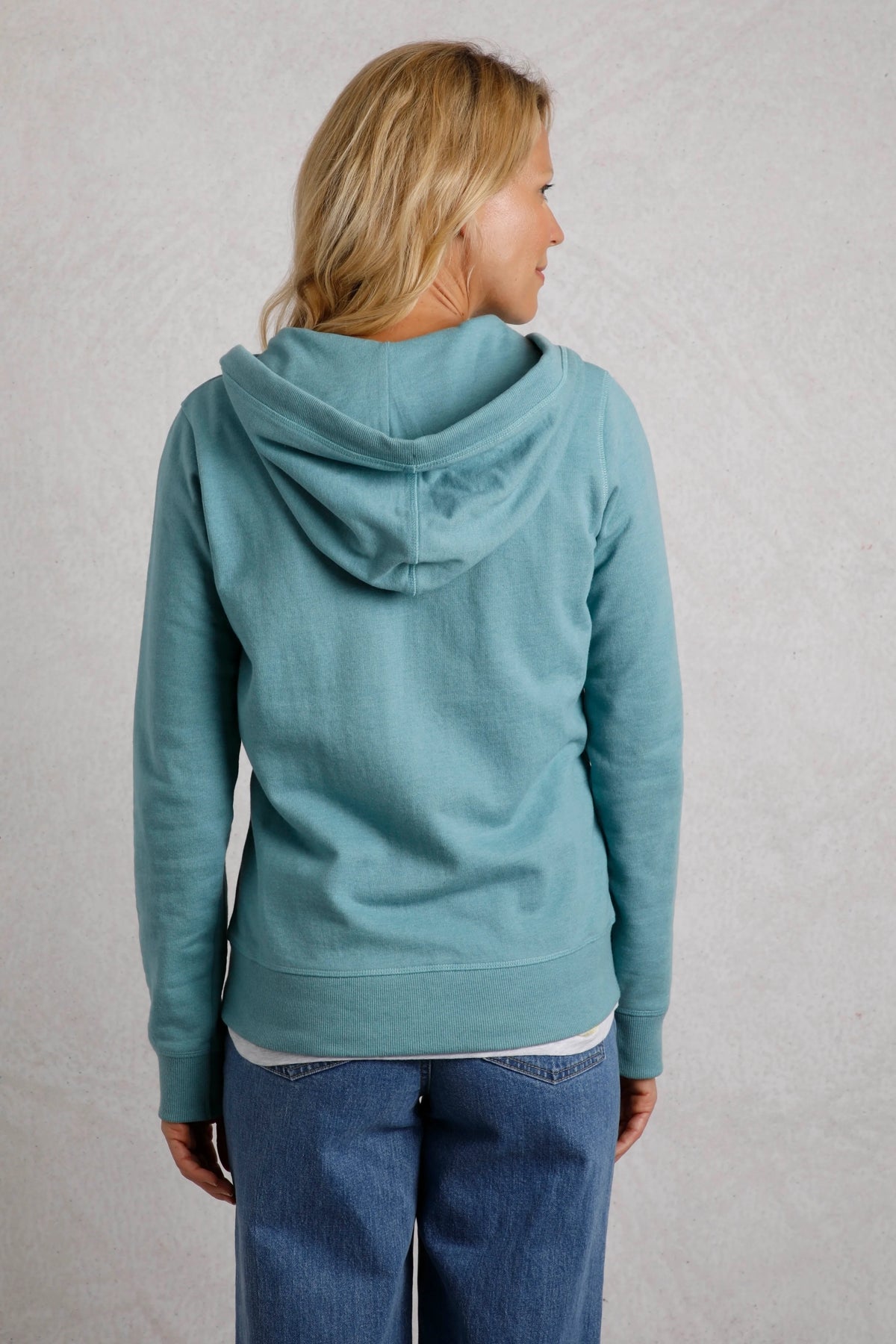 Weird Fish Womens Franchises Full Zip Hoodie - Mineral Blue