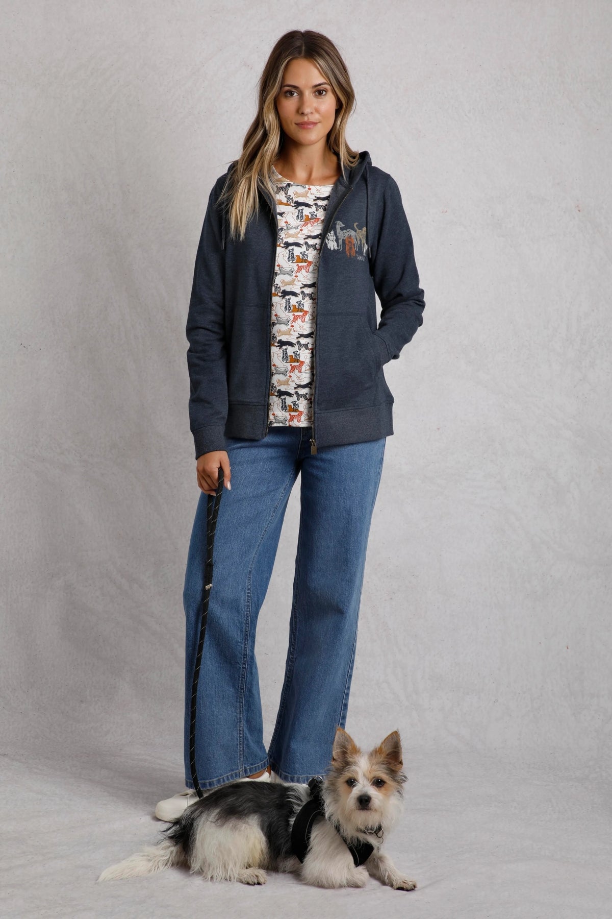 Weird Fish Womens Franchises Full Zip Hoodie - Navy