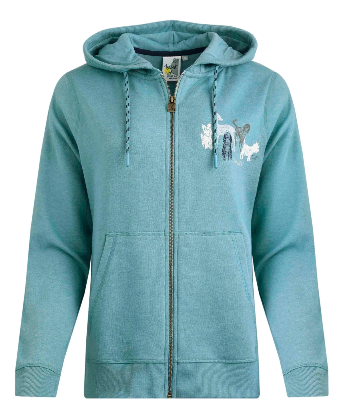 Weird Fish Womens Franchises Full Zip Hoodie - Mineral Blue