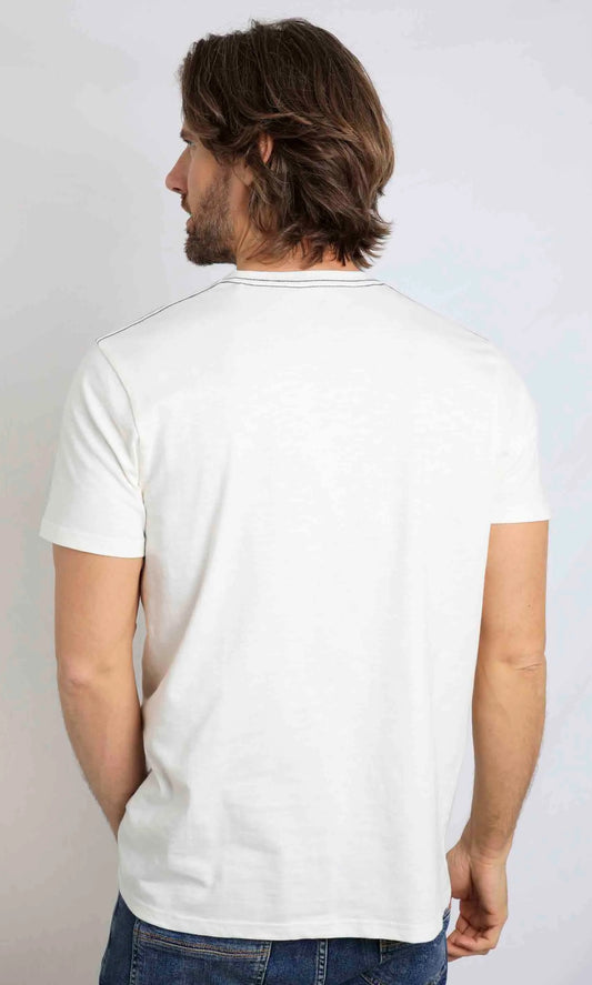 Weird Fish Mens Fished T-Shirt - Dusty White / Navy Logo