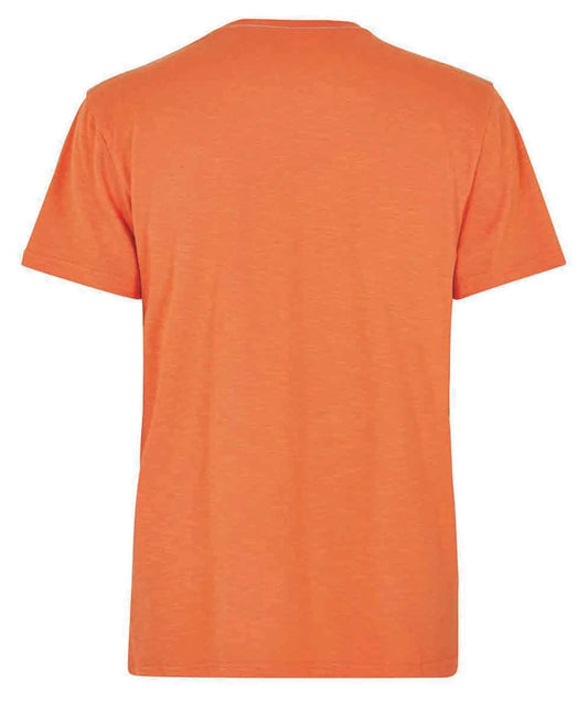 Men's plain short sleeve, crew neck Fished tee from Weird Fish in Mango Orange.