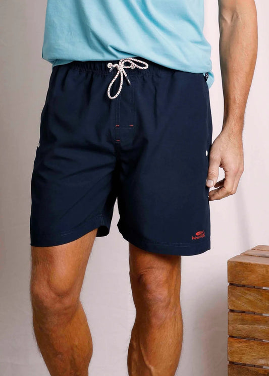 Weird Fish men's Banning swim shorts in Navy.