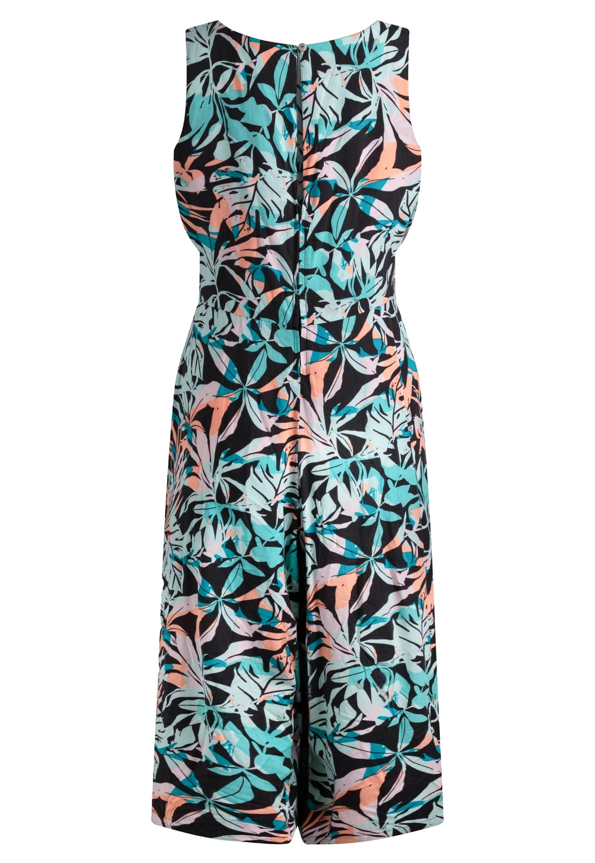 Weird Fish Womens Nalani Viscose Printed Jumpsuit - Aqua Blue