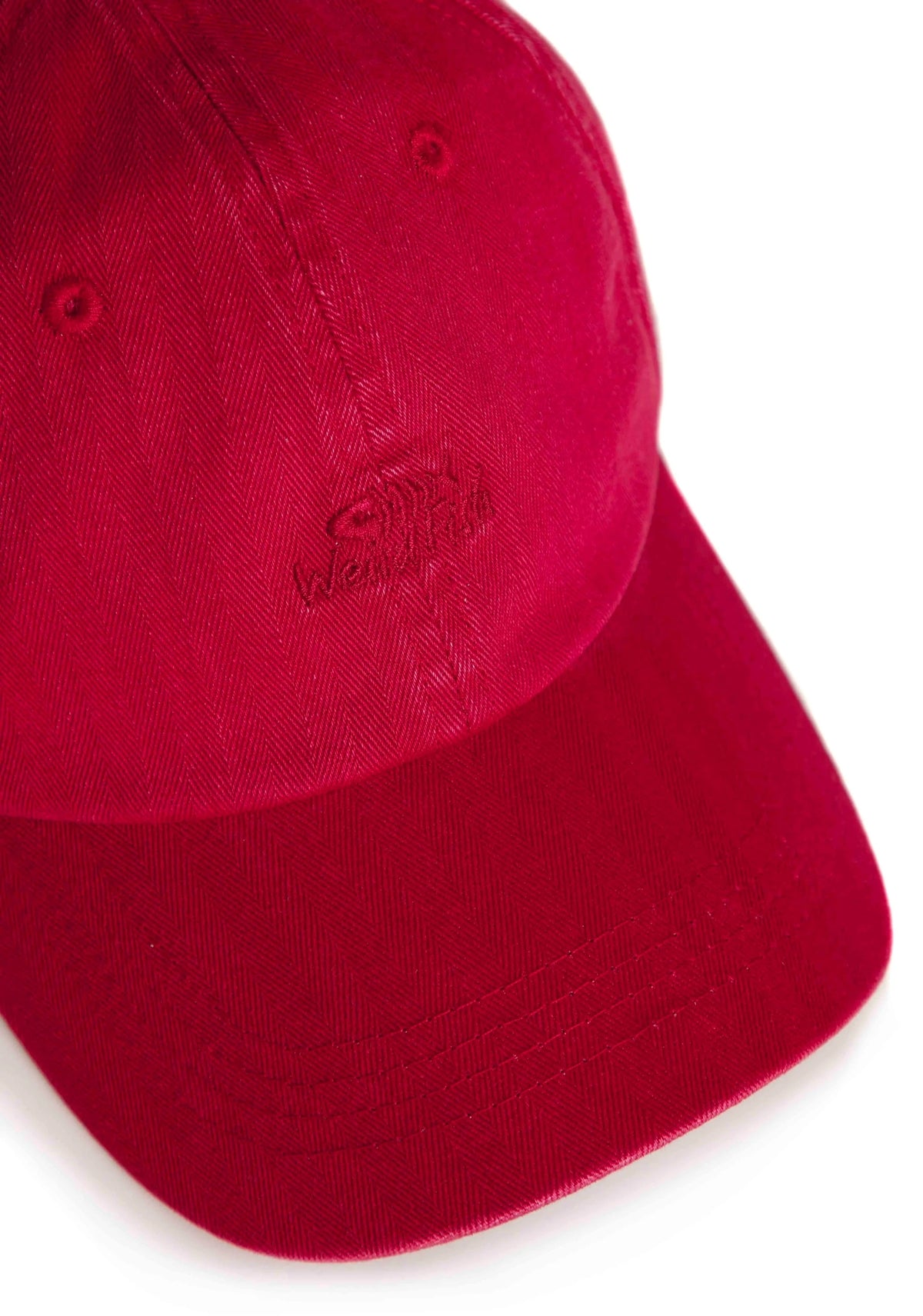Weird Fish Scarfell Washed Branded Cap - Baked Apple Red