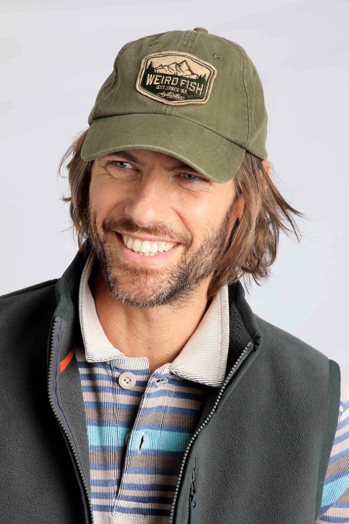 Weird Fish Firbank Washed Graphic Cap - Military Olive