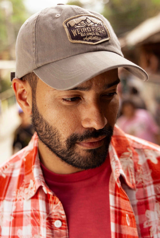 Weird Fish Firbank Washed Graphic Cap - Mink Brown