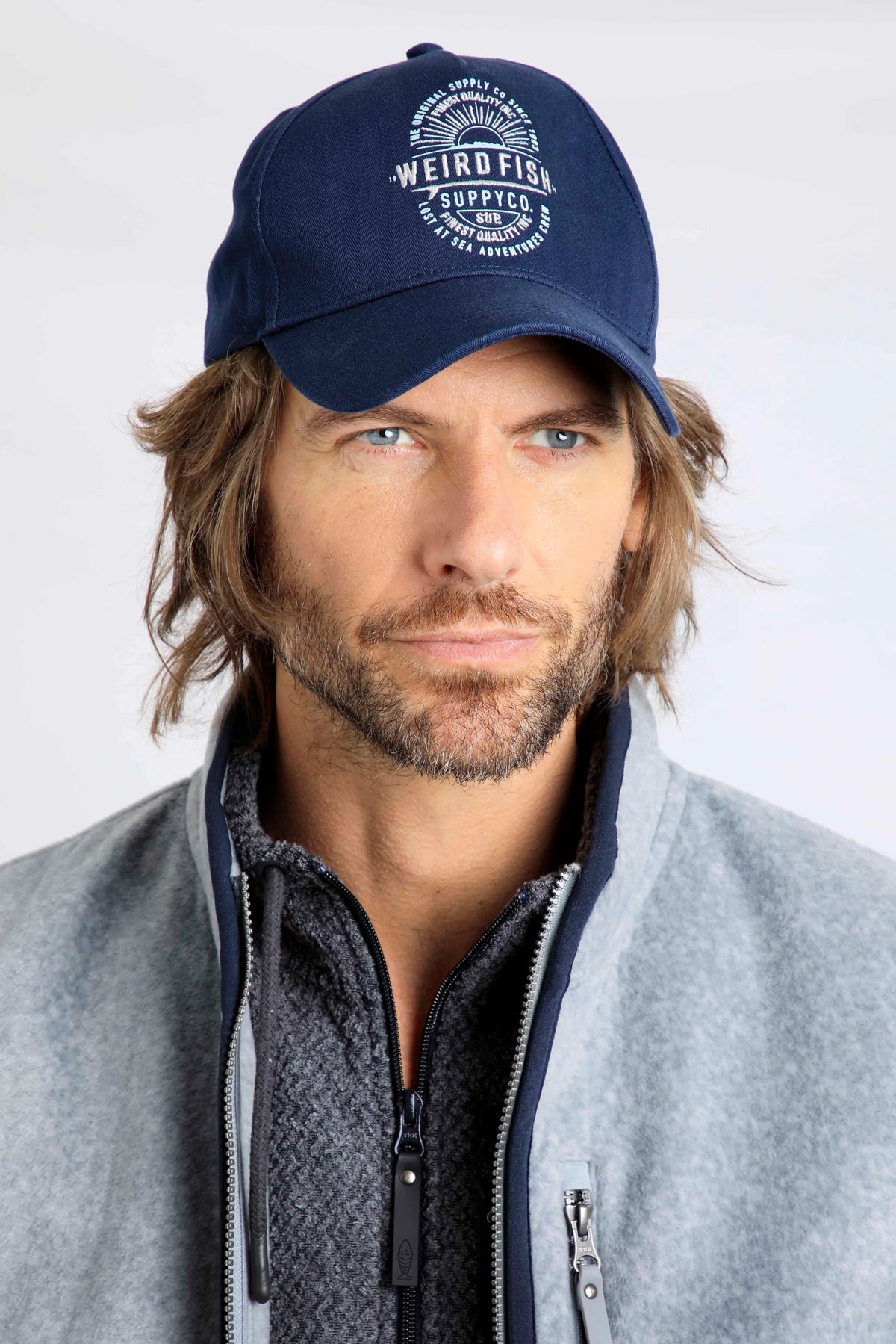 Weird Fish Hartstop Washed Graphic Cap - Navy