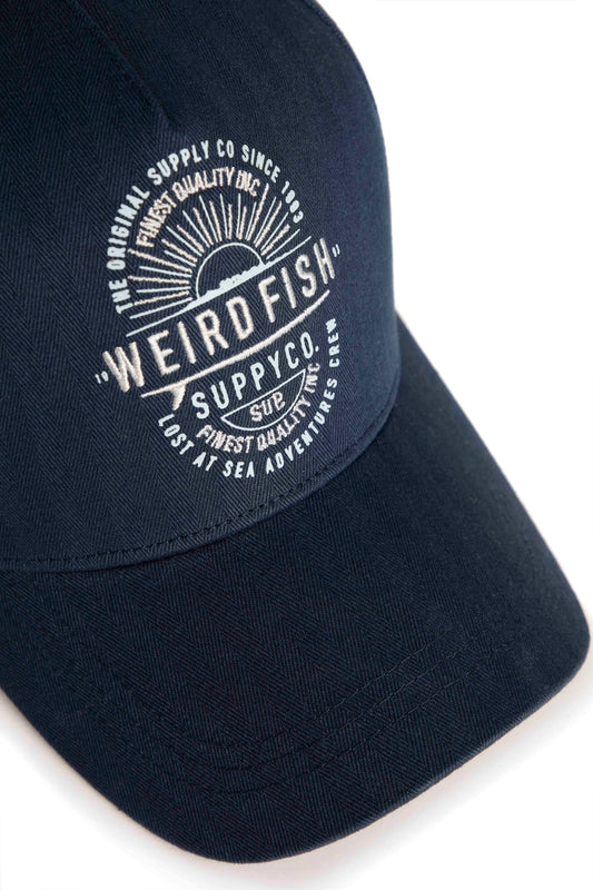 Weird Fish Hartstop Washed Graphic Cap - Navy