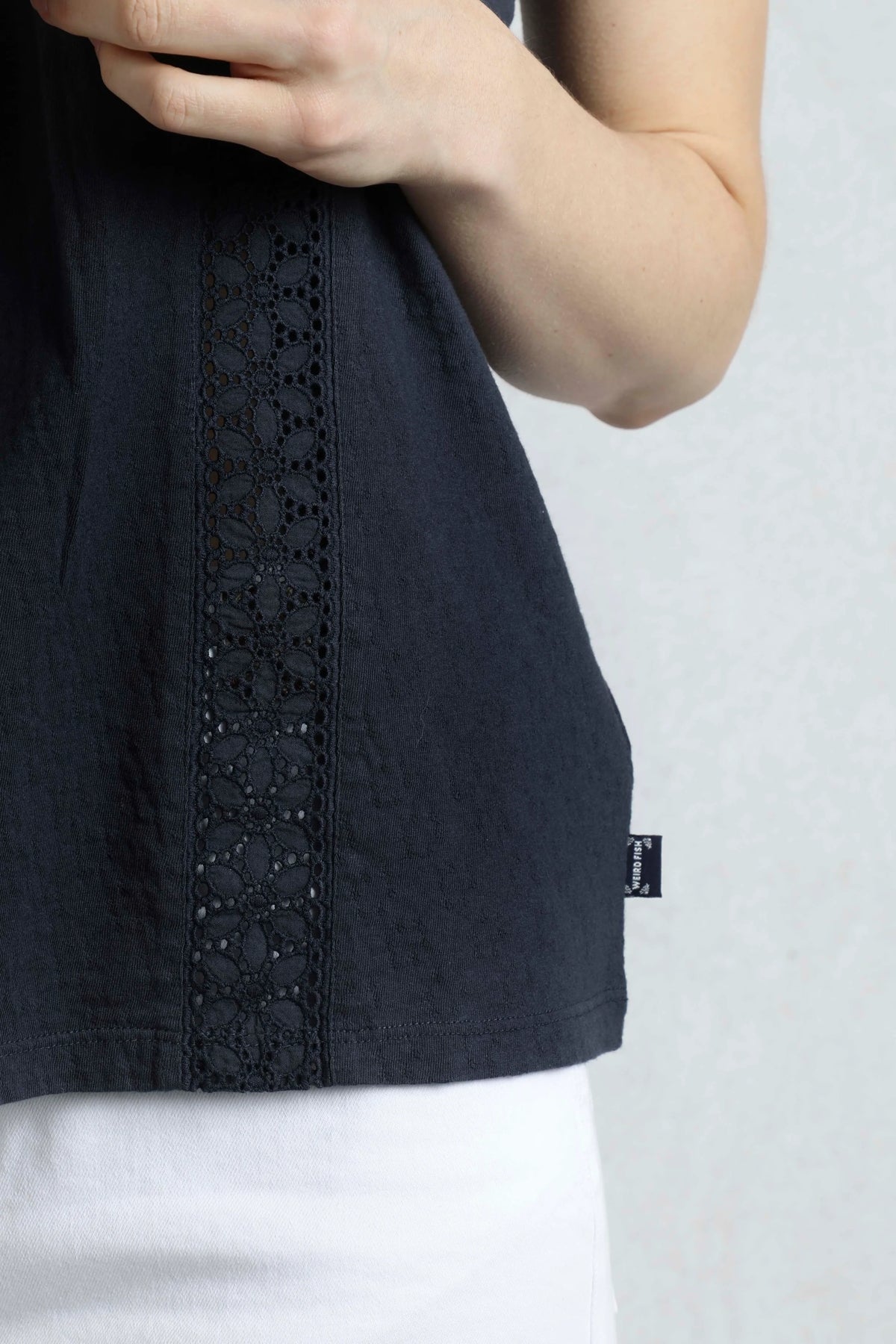 Weird Fish Womens Chelle Square Neck Jersey Vest - Navy